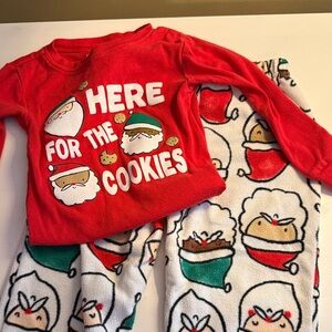 Carter's Red Santa and Cookies Kids Pajama Set